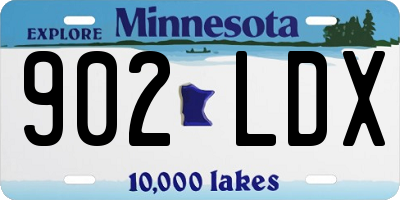 MN license plate 902LDX