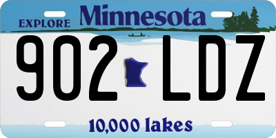 MN license plate 902LDZ