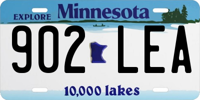 MN license plate 902LEA