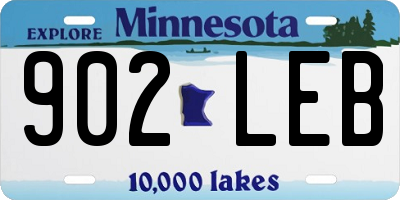 MN license plate 902LEB