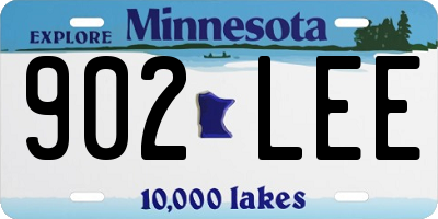 MN license plate 902LEE