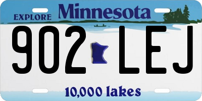 MN license plate 902LEJ