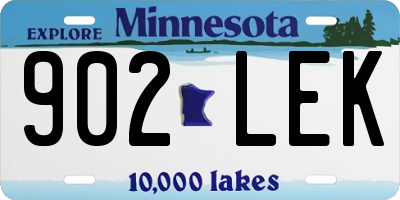 MN license plate 902LEK