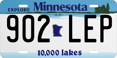 MN license plate 902LEP
