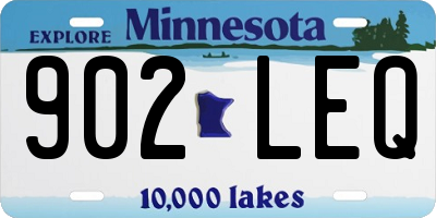 MN license plate 902LEQ
