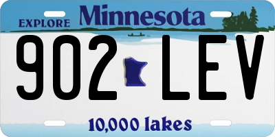 MN license plate 902LEV