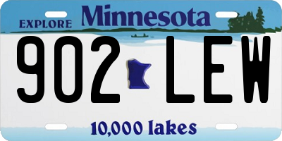 MN license plate 902LEW