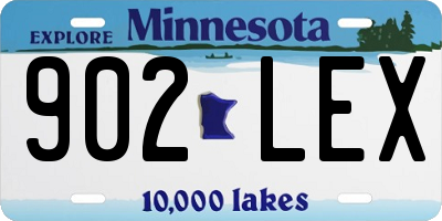 MN license plate 902LEX