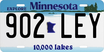MN license plate 902LEY