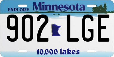 MN license plate 902LGE