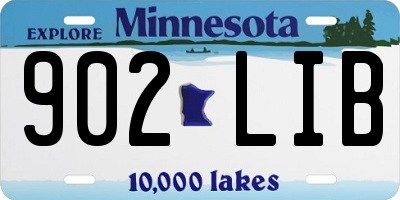 MN license plate 902LIB
