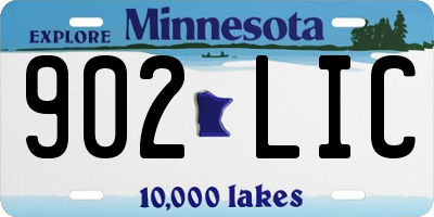 MN license plate 902LIC