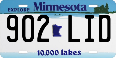MN license plate 902LID