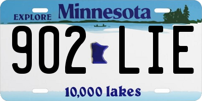 MN license plate 902LIE