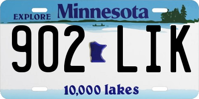 MN license plate 902LIK