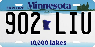 MN license plate 902LIU
