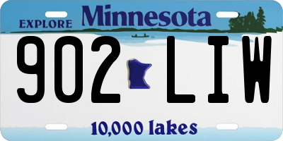 MN license plate 902LIW