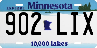 MN license plate 902LIX