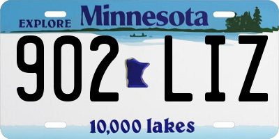 MN license plate 902LIZ