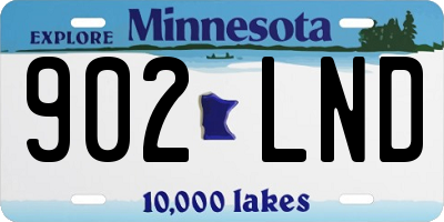 MN license plate 902LND