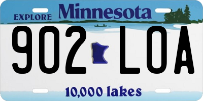 MN license plate 902LOA