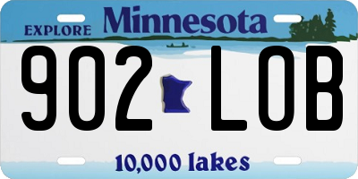 MN license plate 902LOB
