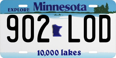 MN license plate 902LOD