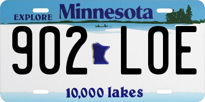 MN license plate 902LOE