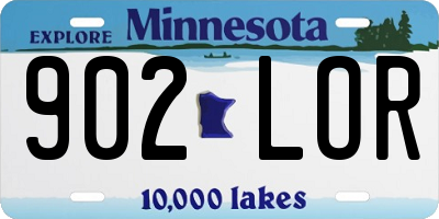 MN license plate 902LOR