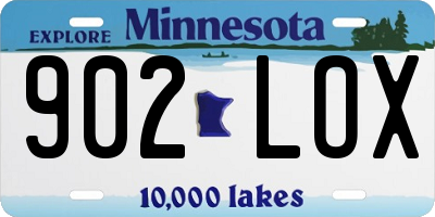 MN license plate 902LOX