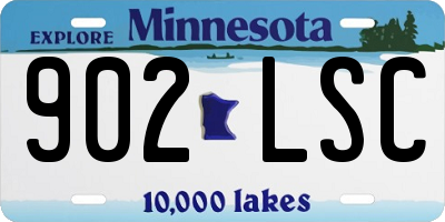 MN license plate 902LSC