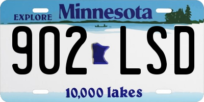 MN license plate 902LSD