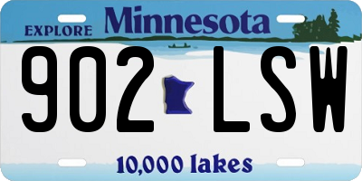 MN license plate 902LSW