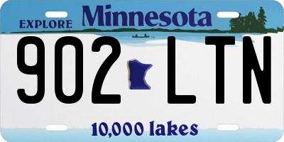 MN license plate 902LTN