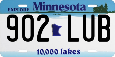 MN license plate 902LUB