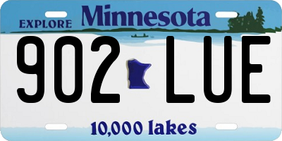 MN license plate 902LUE