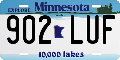 MN license plate 902LUF