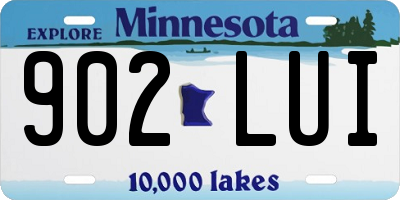 MN license plate 902LUI