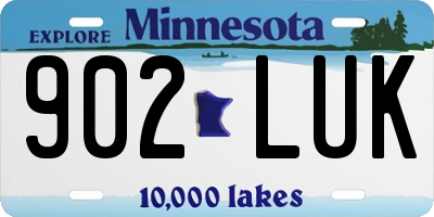 MN license plate 902LUK