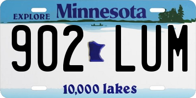 MN license plate 902LUM