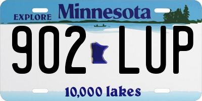 MN license plate 902LUP