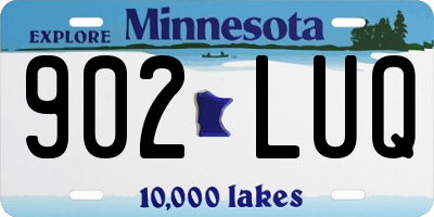 MN license plate 902LUQ