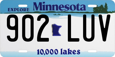 MN license plate 902LUV