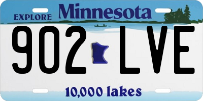 MN license plate 902LVE