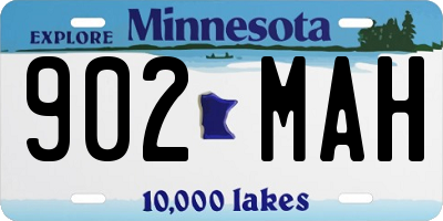 MN license plate 902MAH