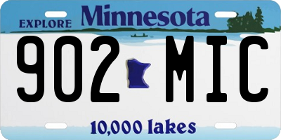 MN license plate 902MIC