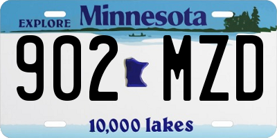 MN license plate 902MZD