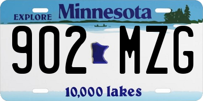 MN license plate 902MZG