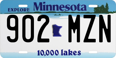 MN license plate 902MZN