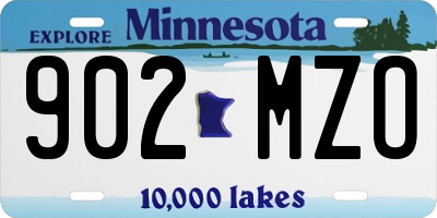 MN license plate 902MZO